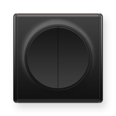 2 gang one-way switch with Florence frame - black